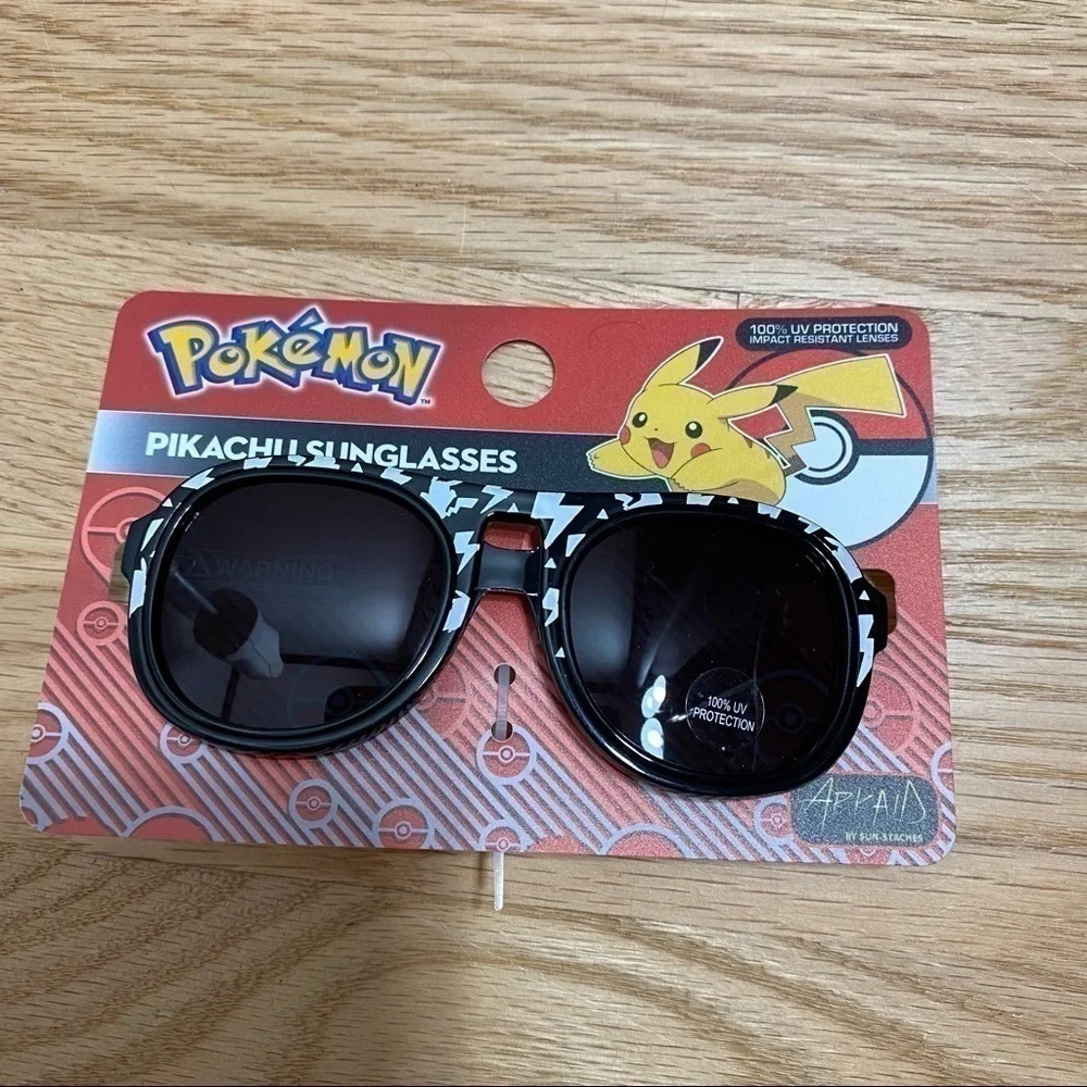 Pokémon Pikachu Sunglasses Kids NWT 100% UV Protection Black White